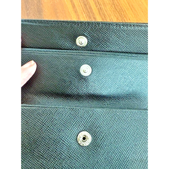 Authentic Vintage Prada Nylon & Leather Medium Trifold Black Wallet - Picture 11 of 16